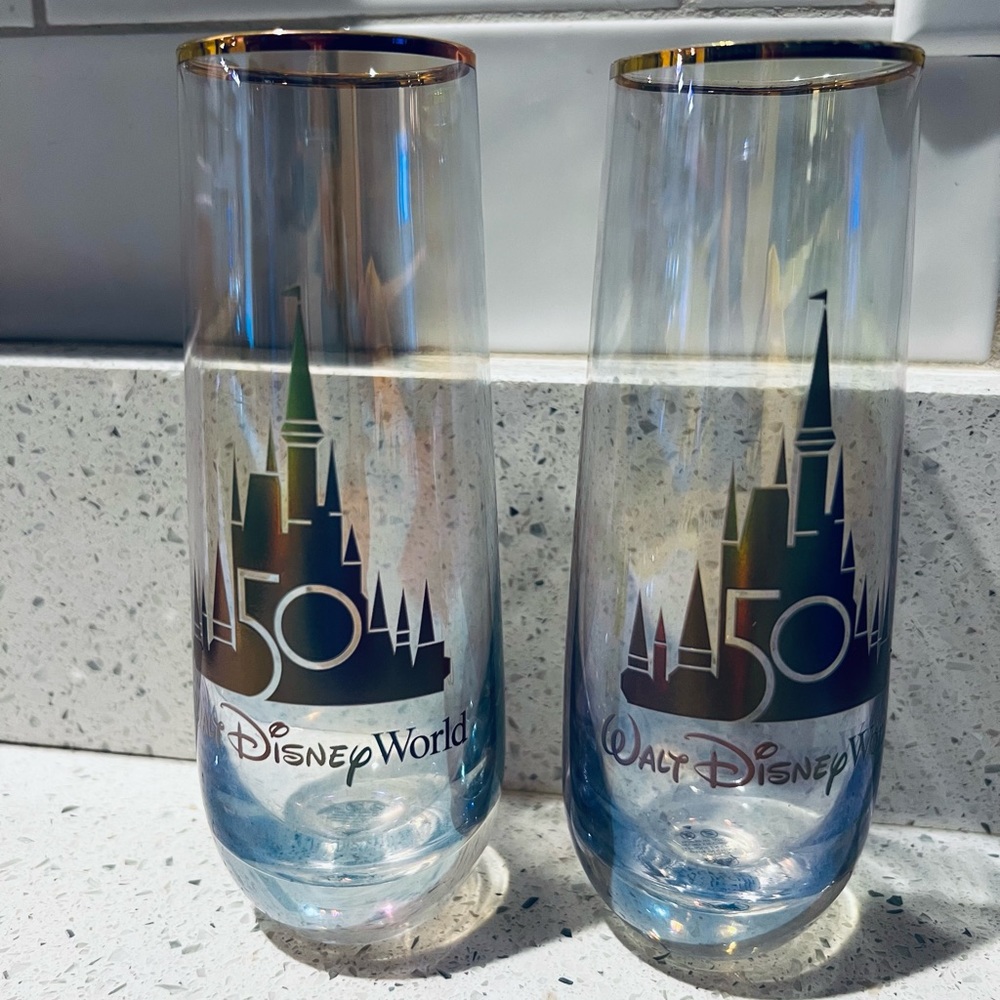 Disney World 50th Anniversary champagne flute - Picture 3 of 5